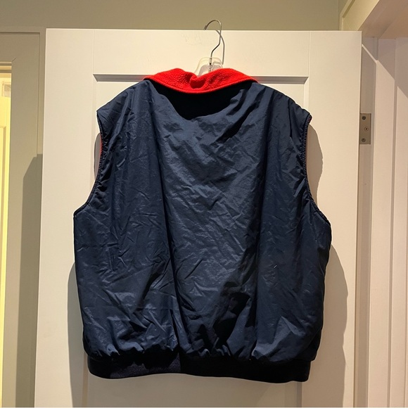 vintage woolrich navy blue and red sherpa lined vest - Picture 5 of 5